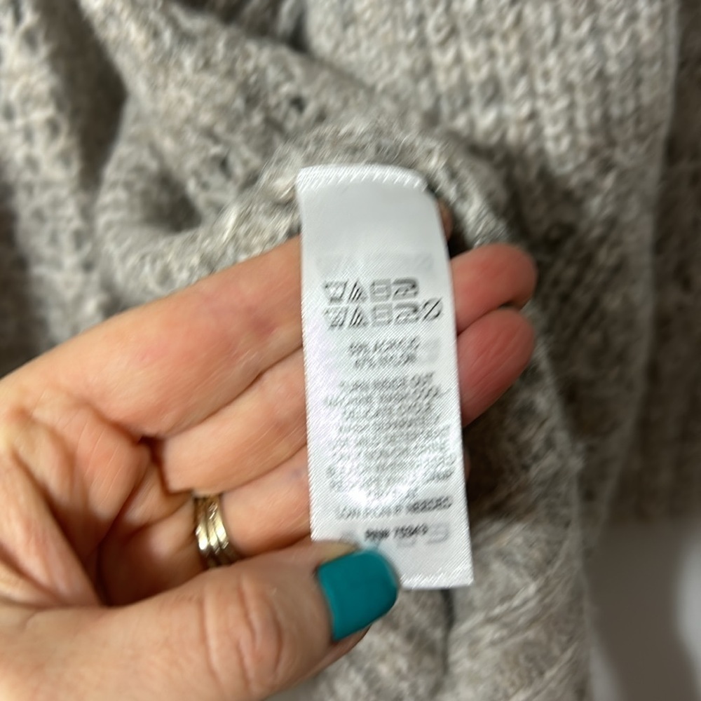 Joie Gray Open Front Open Stitch Long Cardigan Ja… - image 3